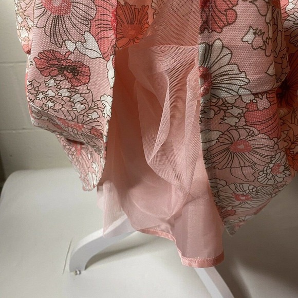 Ann Taylor LOFT Sz 8 Womens Silk Pink Floral Strapless Fit & Flare Short Dress - Picture 5 of 11